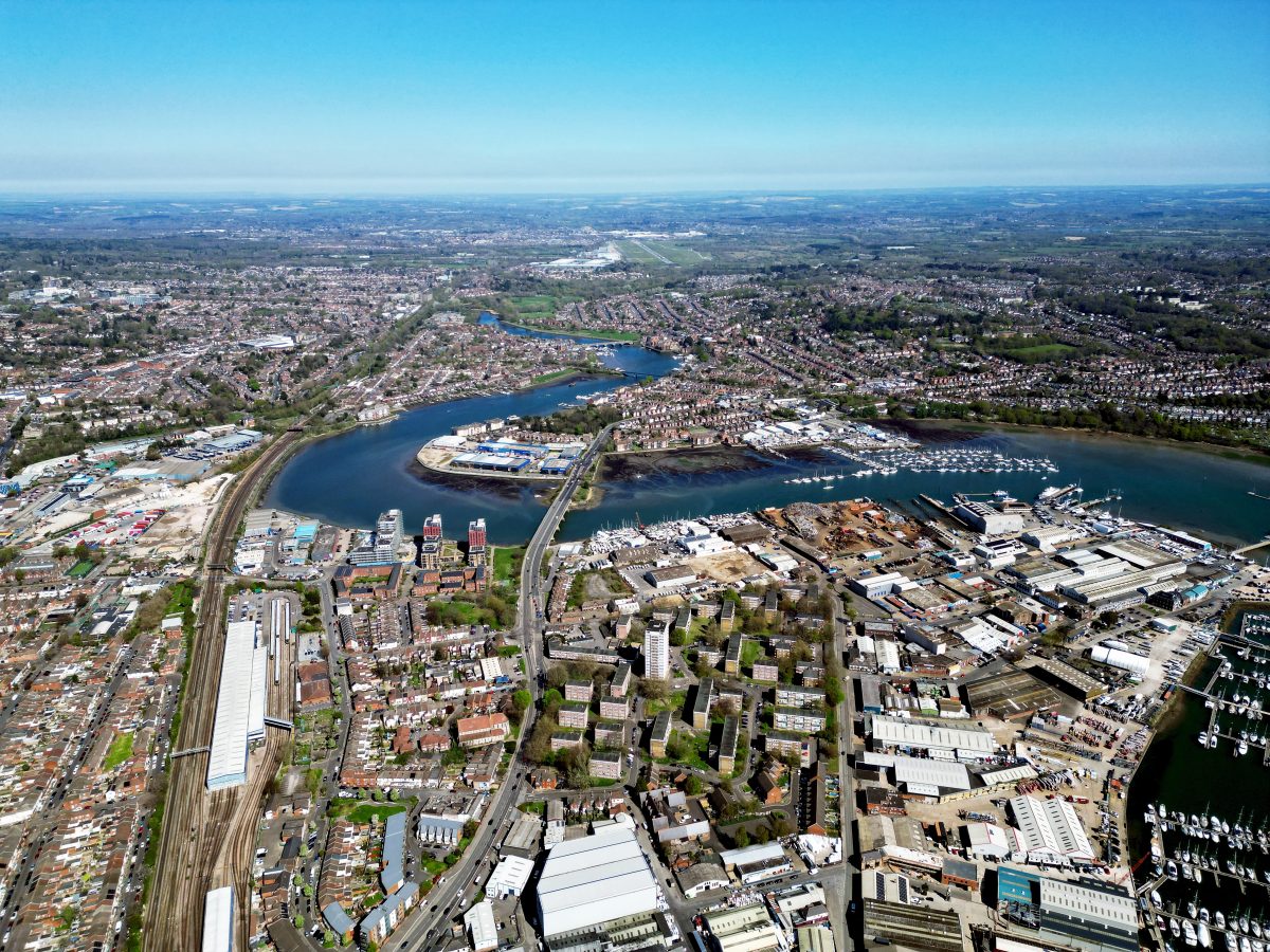 Aerial,View,Of,The,City,Of,Southampton,,Hampshire,,England