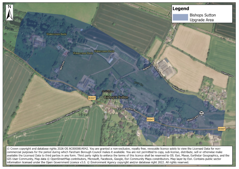 area of Bishop Sutton eligible for the grant